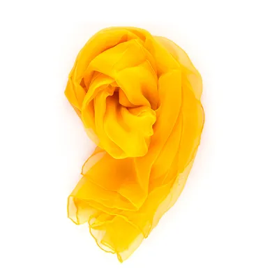 Produktbild von Seidenschal Halstuch Schal Chiffon gelb Seide 180x55cm