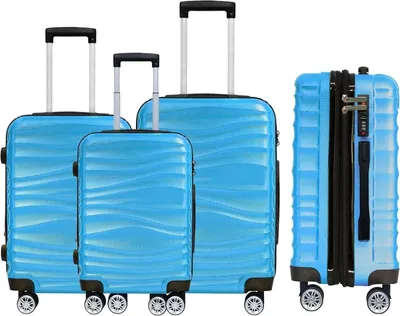 Produktbild von DMS BK-3002 Kofferset 3 tlg. mit Rollen & Schloss Hartschalenkoffer ABS Trolley