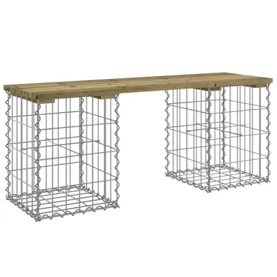 Zdjęcie produktu dla vidaXL Ławka ogrodowa gabionowa 103x31x42 cm impregnowane drewno sosnowe