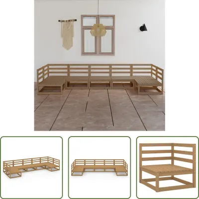 Produktbild von The Living Store 7-tlg. Garten-Lounge-Set Massivholz Kiefer