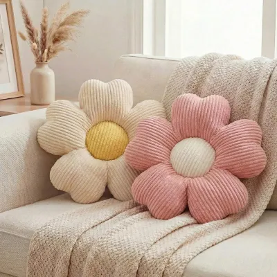 Zierkissen-Set 2er, rosa/weiß, Kirschblüten-Design, 40x40 cm