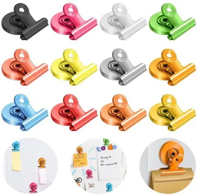 Produktbild von Magnetische Klammern 12 Stück 39x30mm bunt für Kühlschrank