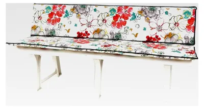 Produktbild von Auflage für Gartenbank 2-teilig Blumen Sitzpolster 150 cm