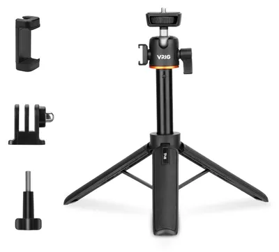 Produktbild von Mini-Stativ und Selfie-Stick für Kameras und Telefone - 360° Kugelkopf
