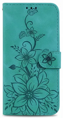 Productafbeelding van Avizar, telefoonhoesje voor de Galaxy A27, met bloemenprint, groene kleur en standfunctie