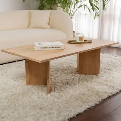 Image de Turate - Table basse, 119x60x40h cm, Chêne Marron, Rectangulaire