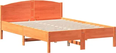 Produktbild von vidaXL Massivholzbett ohne Matratze Wachsbraun 120x190 cm Kiefernholz