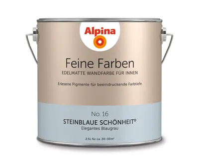 Produktbild von Alpina Feine Farben No. 16 Steinblaue Schönheit® edelmatt 2,5 Liter + Rührholz