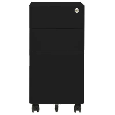 Zdjęcie produktu dla vidaXL Szafka na dokumenty na kółkach czarna 30x45x59 cm stalowa