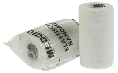 Produktbild von 1 Haftbandage Selbsthaftende Bandage / Fixierbinde 10 cm x 4,5 m weiß