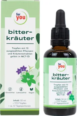 Produktbild von for you Bitterkräuter-Tropfen, 50 ml TEI