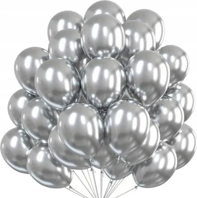 Produktbild von Silberne Ballons - Metallic-Chrom - Groß - 12 Zoll - Silber - für die Kommunion - für Hochzeit und Trauung - 50 Stück