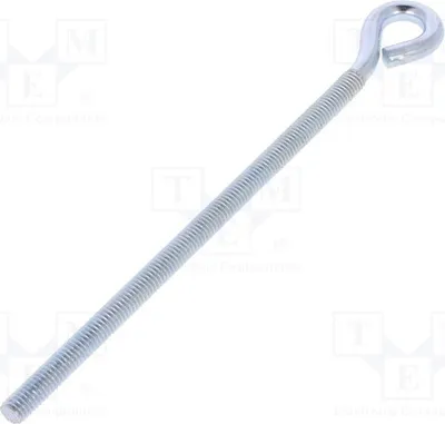Obrázok produktu pre 10 kusov hákov, závit: 121 mm, celková dĺžka: 150 mm, skrutka HO.6150, pozinkovaná, s krúžkom
