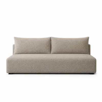 Produktbild von Sofello Sofa LUNO boucle mit Schlaffunktion Beige – Moderne Boucle sofa für Ihr Wohnzimmer, Schlaffläche: 204×144 cm