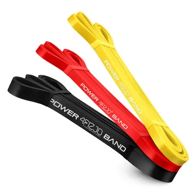 Produktbild von 4FIZJO POWER BAND Set, 3 lange Widerstandsbänder, Fitnessband für Krafttraining und Gym