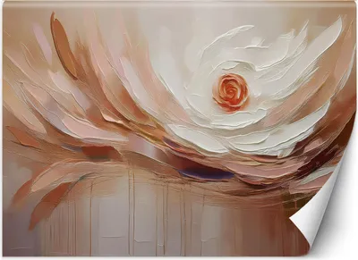 Produktbild von Vlies fototapete Gemalte Blume Abstraktion 400x280 cm Feeby Beige inkl. Kleber einfache Montage