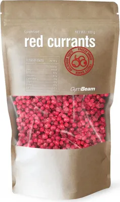 Produktbild von GymBeam - Gefriergetrocknete rote Johannisbeeren 100 g