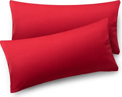 Produktbild von Blumtal Kissenbezug 40x60 cm (2er Set Kissenbezüge) - Rot - 100% Baumwoll-Jersey für Nackenstützkissen