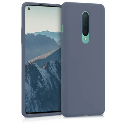 Produktbild von kwmobile Hülle kompatibel mit OnePlus 8 (2020) Hülle - Silikon Handy Case - Handyhülle weiche Oberfläche - kabelloses Laden - Lavendelgrau