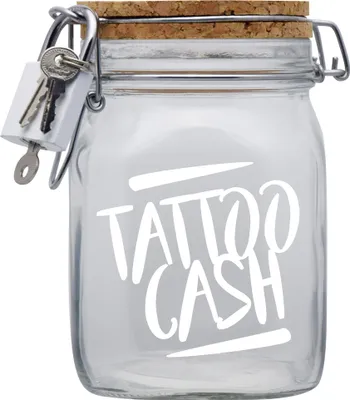Produktbild von Spardose Geld Geschenk Ideen Tattoo Cash Transparent Weiss Größe L 1 Liter