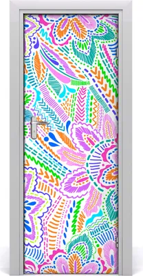 Produktbild von Tulup Türaufkleber 75x205 cm Dekorative Aufkleber Selbstklebend Wasserdichte Tapete Abnehmbar Schlafzimmer Wohnzimmer Wohnkultur - Blumenmuster
