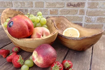 Produktbild von Obstschale Olivenholz oval Länge ca. 27 – 29 cm – natürlich, robust, dekorativ und naturbelassen