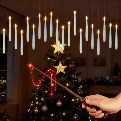 Image de Set de 20 bougies flottantes pour fêtes et décorations