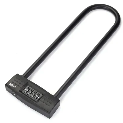 Immagine prodotto di Luchetto a U con combinazione numerica a 4 cifre per bicicletta/motocicletta, barra in acciaio da 14 mm, senza chiave