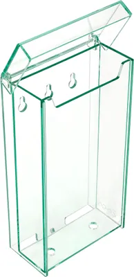 Produktbild von Prospektbox in Echtglas-Optik DIN Lang wetterfest, für Außen, mit Deckel, aus glasklarem Acrylglas / Prospekthalter / Flyerhalter / Flyerbox / transparent - Zeigis®
