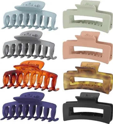 Image de Set de 8 pinces à cheveux pour la coiffure, anti-dérapantes Jaw Clips