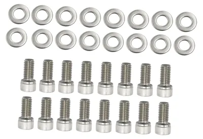 Image de KIT DE VIS DE FIXATION EN ACIER INOXYDABLE SBF, pour moteurs "small block", compatible avec les modèles FORD 260, 289, 302, 351W, 351C et 5.0L