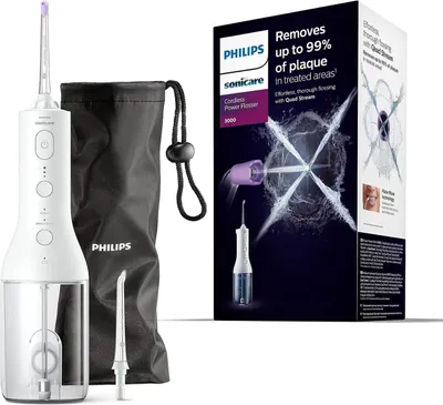 Zdjęcie produktu dla Philips Power Flosser 3000 HX3826/31 Irygator do zębów, 0,25 l, Biały, Bateria, Built-in, 1 min, 2 lat(a)