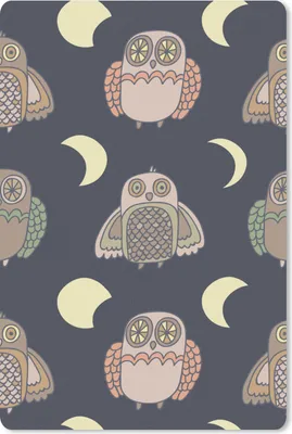 Produktbild von MuchoWow® Mauspad Mousepad Eule - Muster - Mond 40x60 cm - Mousepads - Maus Mat - Pad - Mausunterlage - Schreibtisch Accesoire