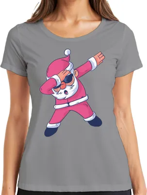 Produktbild von Dabbing Santa Sonnenbrille - Weihnachten Weihnachtsgeschenk Christmas Damen T-Shirt, Grau, 3XL