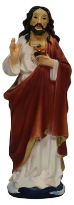 Produktbild von Heiligenfigur Jesus Christus 13 cm handbemalt Polyresin Deko