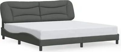 Immagine prodotto di Struttura letto senza materasso in tessuto grigio scuro 200x200 cm