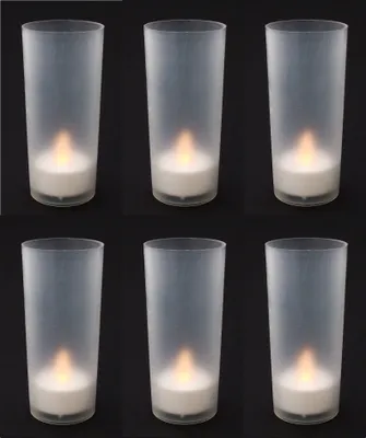 Produktbild von Teelichthalter mit feuergelber Candlelight LED Set mit 6 Stück
