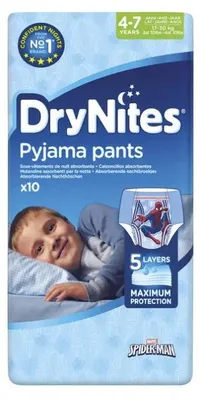 Produktbild von Huggies DryNites Pyjama Pants, Junge, Hosenwindel, 17 kg, 30 kg, Mehrfarbig, Velcro