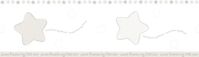 Produktbild von Sanders & Sanders selbstklebende Tapetenbordüre Sterne Beige und Weiß 500 x 17.5 cm