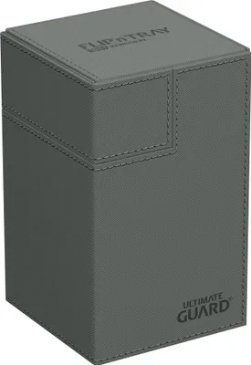 Image de FlipnTray 100 XenoSkin Monocolor Boîte à cartes grise avec fermeture magnétique