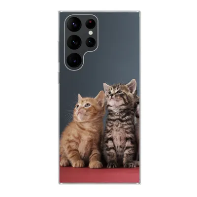 Produktbild von MuchoWow® Handyhülle Schutzhülle Hülle für Samsung Galaxy S22 Ultra Kätzchen - Blau - Rosa - Mädchen - Jungen - Kind Silikon Softcase Handy Hülle - Abbildung