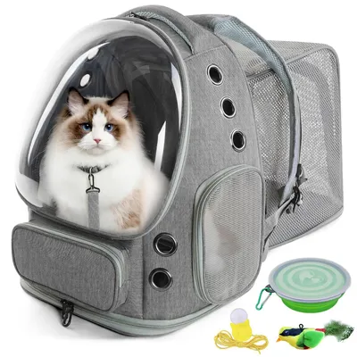 Erweiterbarer Katzenrucksack, groß, für Katzen & Hunde bis 8 kg
