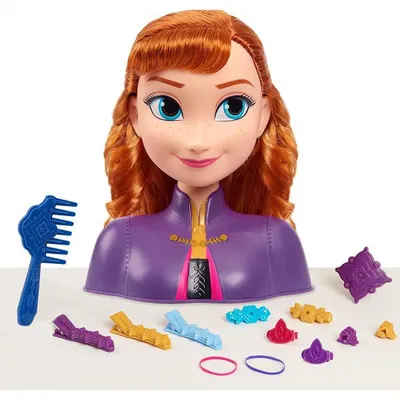Image de Tête à coiffer reine des neiges : anna - 14 pièces - mattel - poupée