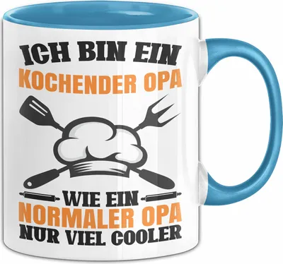 Produktbild von Koch Opa Tasse Geschenk Wie Ein Normaler Opa Geschenkidee Großvater Kochender Opa Becher (Blau)