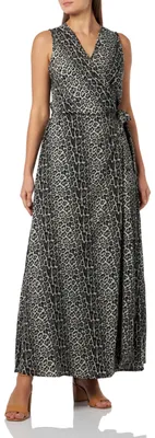 Produktbild von IDONY Damen Maxikleid mit Leoprint, Grau Leo, L