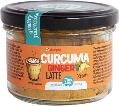 Produktbild von PULVERDRINK MIT KURKUMA UND INGWER LATTE  70 g - TERRASANA