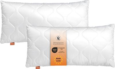 sleepling – Kopfkissen 40 x 80 cm, 2er Set, Bettkissen, 100% Mikrofaser, für Allergiker geeignet, Komfort 100