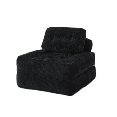 Produktbild von Klappsofa – Einzelschlafsofa – 3-in-1-Schlafsofa/Liegesessel – Bodenschlafsofa – Geeignet für Wohn- und Schlafzimmer – 85 x 85 x 74,8 cm – Schwarz