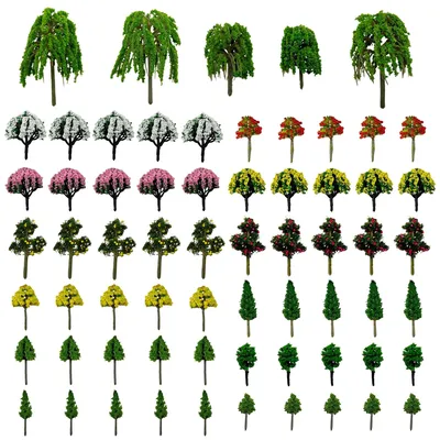Immagine prodotto di Solidchoice - Set di 65 alberi in miniatura per modellismo e decorazione di paesaggi