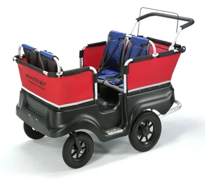 Produktbild von Winther Krippenwagen Turtle 4er Kinderwagen Tagesmutter Kindergarten Ausflug
